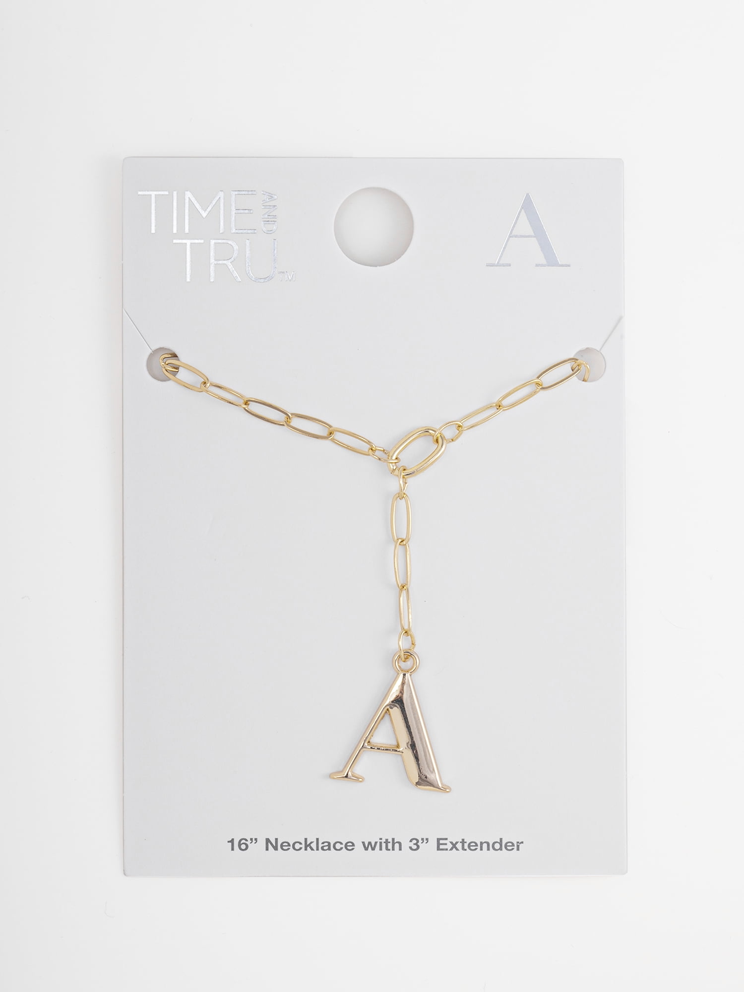 Time and Tru Women's Goldtone Initial Necklace, A