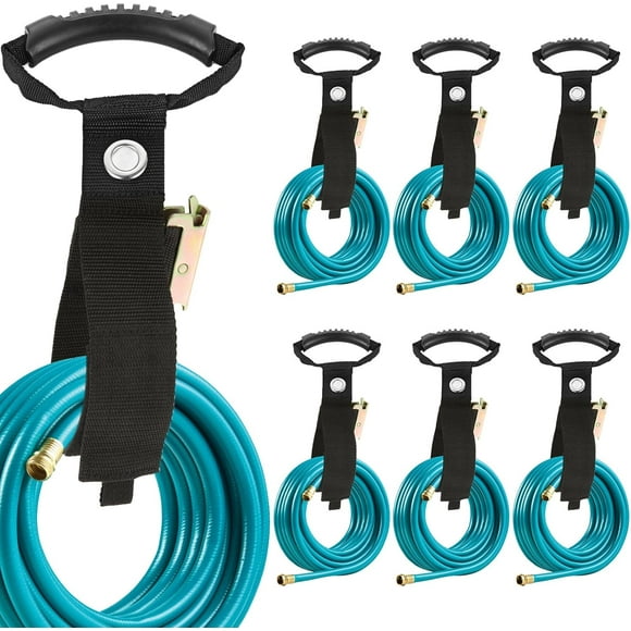 ERSHI-6 Pack Black Nylon E Track Cord Organizer, 17” Heavy-Duty Storage Straps with Handle