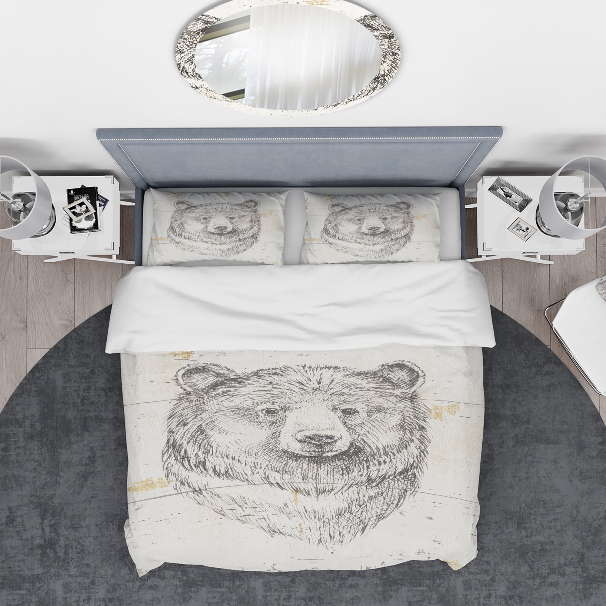 Designart 'Bear Wild and Beautiful IV' Farmhouse Duvet Cover Set