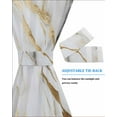thumbnail image 4 of Marble White Gold Blackout Curtains French Door Curtains for Door Window, Abstract Simple Marble Geometric Privacy Drapery for Patio/Sidelight Doors, 1 Panel with Tieback, 54 x 72 Inches, 4 of 6