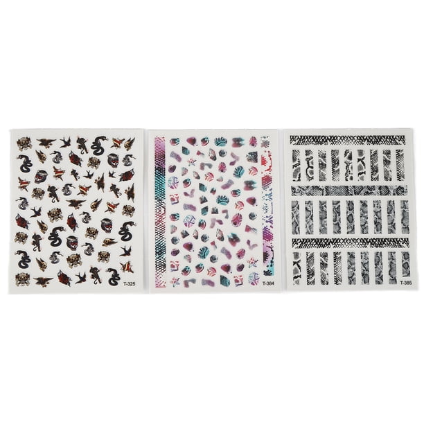 Pegatinas para decoración de uñas ANGGREK 9 hojas autoadhesivas No tóxicas para manicura DIY