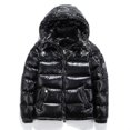 thumbnail image 1 of Shiny Down Jacket Men's Winter Jacket Stand Collar Down Jacket With Hood, 1 of 4