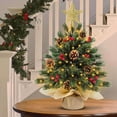 thumbnail image 5 of Mini Tabletop Christmas Tree with Lights and Star Topper, 18 Inch Pre-Lit Artificial Pine Tree with Pinecones & Red Berries, Battery Operated Mini Xmas Tree for Home Office Desk Holiday Decor, 5 of 7