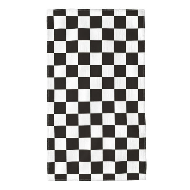Fotbe Black and White Checkerboard Toalla Premium con Patrón, Toalla de Microfibra de Secado Rápido, Ligera y Altamente Absorbente (27.5x16in), Ideal para Uso Diario