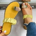 thumbnail image 3 of Amzcrzy Sandals for Women Flat,Fashion Beach Sandals Sweet Cute Pearls Pineapple Sandals Clip Toe Flip Flops Boho Casual Flat Slippers Beach Shoes, 3 of 8