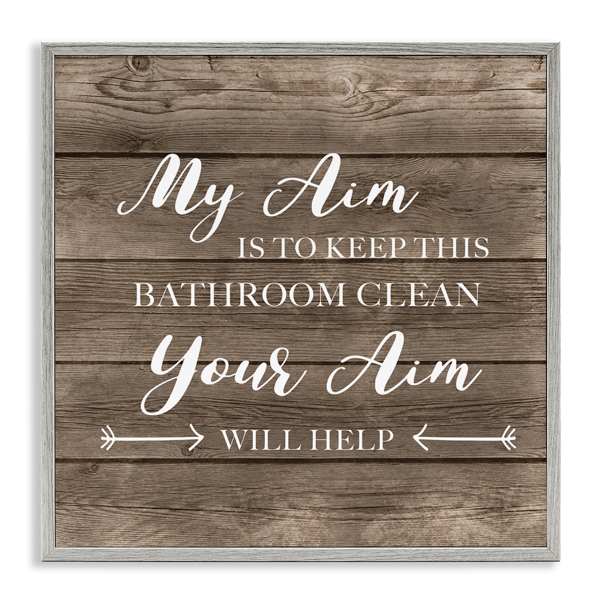 Stupell Industries Your Aim Toilet Cleanliness Funny Motivational Saying,12 x 12, Design by CAD Designs