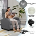 thumbnail image 4 of Yaheetech Adjustable PU Leather Recliner Chair with Pocket Spring, Gray, 4 of 11