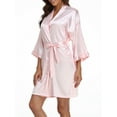 thumbnail image 5 of VintageClothing Women Kimono Satin Bride Bridesmaids Wedding Short Robe One Size, 5 of 6