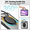 thumbnail image 4 of for iPad Air 11" M2 2024 Tablet Case with Rotatable Stand & Handle Grip, Soft TPU Outer Shell Heat Dissipation Rugged Case with Adjustable Shoulder Strap Pen Holder for iPad Air 11" M2 2024, Clear, 4 of 9