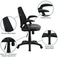 thumbnail image 5 of Flash Furniture Sam Mid-Back Designer Black Mesh Swivel Task Office Chair with LeatherSoft Seat and Open Arms, 5 of 12