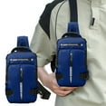 thumbnail image 3 of WRKEKC Sac Bandoulière Imperméable pour Extérieur avec Port USB, Sac de Poitrine Léger en Polyester pour Randonnée, Sangle Réglable et Multiples Poches, 3 of 6