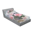 thumbnail image 3 of Ambesonne Floral Fitted Sheet & Pillow Sham Set, Vintage Rose Romance, Full, Pink Grey, 3 of 3