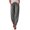 Gray, variant on Women's Quilted Jogger Pants Solid Color Elastic Waist Side Pockets Elastic Cuffs Trousers