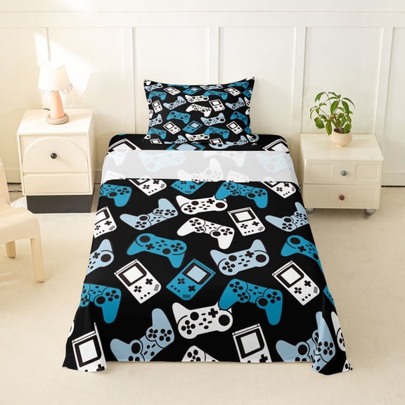 Erosebridal Boys Gamer Twin Sheet Sets,Gamepad Young Man Video Games Bedding For Classic Retro Gaming Lovers 3pcs