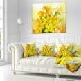 thumbnail image 3 of Designart Bouquet of Yellow Narcissus Flowers - Floral Throw Pillow - 18x18, 3 of 5
