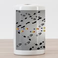 thumbnail image 3 of Pride Ceramic Toothbrush Holder, LGBT Lovers Meet in Crowd Composition with Walking Footprints Print, Decorative Versatile Countertop for Bathroom, 4.5" X 2.7", Pale Taupe Multicolor, 3 of 4