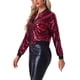 thumbnail image 4 of CHAQUETA DE LENTEJUELAS PARA MUJER INSPIRE CHIC CON CIERRE DE CREMALLERA Y BOLSILLOS OCULTOS TIPO BOMBER TALLA XS ROJO VINO, 4 of 6