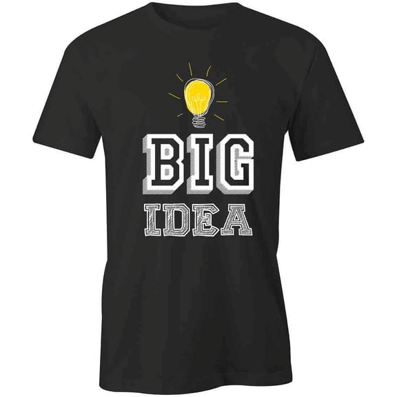 Big Idea Lightbulb T-Shirt | Cool Quote Black Tee Gift