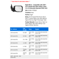 thumbnail image 2 of Right Mirror - Compatible with 2009 - 2015 Honda Pilot Sport Utility 4-Door 3.5L V6 Naturally Aspirated SOHC GAS 2010 2011 2012 2013 2014, 2 of 2