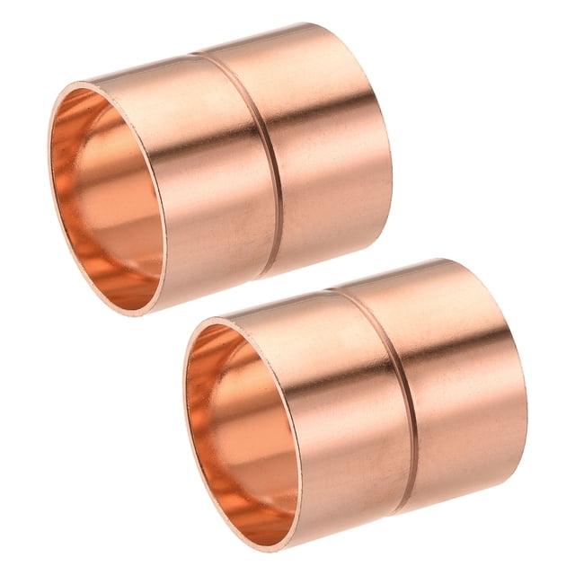 Unique Bargains 35mm Straight Copper Pipe Coupling Connecting Adapter Solder Connection for Plumbing 2 Pack