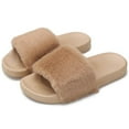 thumbnail image 3 of Women's Faux Fur Open Toe Slipper Slides, 3 of 6