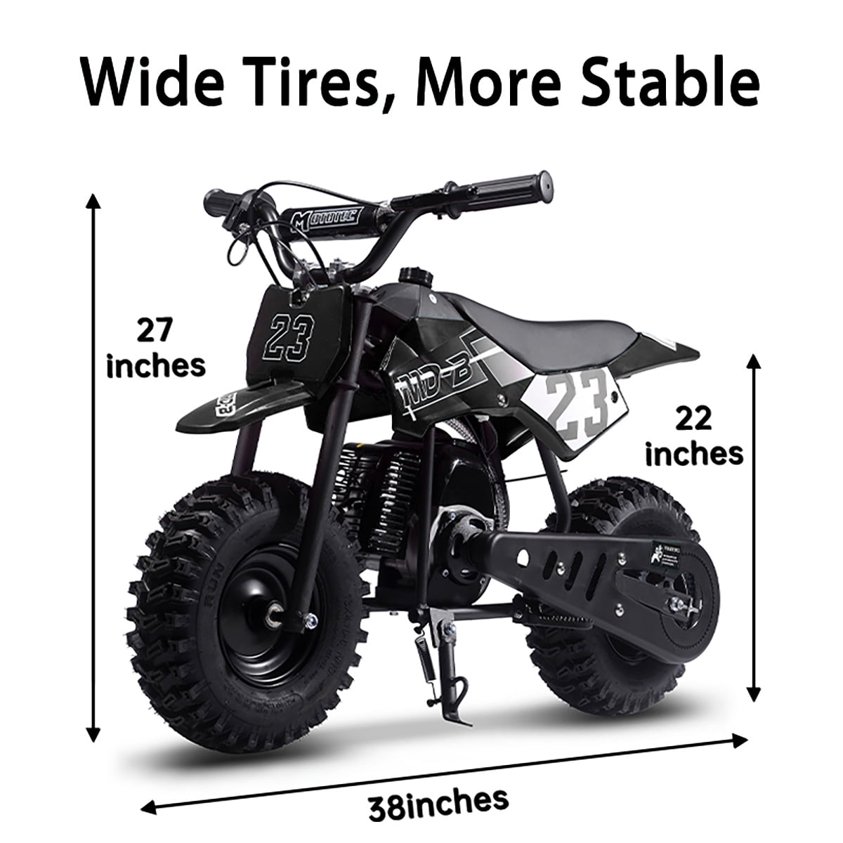 TOXOZERS Dirt Bike for Kids,Gas-Powered Mini Pit Bike with 13 Inch Knobby Tires,25 MPH,Rear Disc Brake,Supports up to 175 lbs,Begin-ner Off Road Motorcycle for Boys Girls,Black
