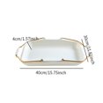 thumbnail image 4 of Luzkey Rectangular Bread Tray, Bakery Tray, Rectangle Multipurpose Commercial Pastry Serving Plate Cookie Sheet for Roasting Baking, gold handle, 4 of 8