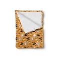thumbnail image 2 of Ghost Soft Flannel Fleece Blanket, Pattern with Ghost Pumpkin and Wizard Hat on Weathered Orange Background, Cozy Plush for Indoor and Outdoor Use, 60" x 80", Orange and Multicolor, by Ambesonne, 2 of 6