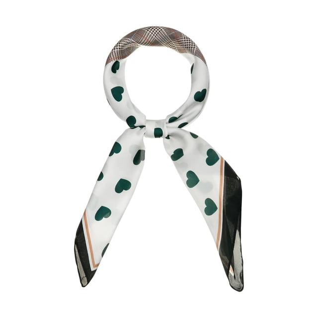 INSPIRE CHIC Bufandas Cuadradas Impresas con Corazón de Amor para Mujeres, Pa?uelo Verde, Talla única