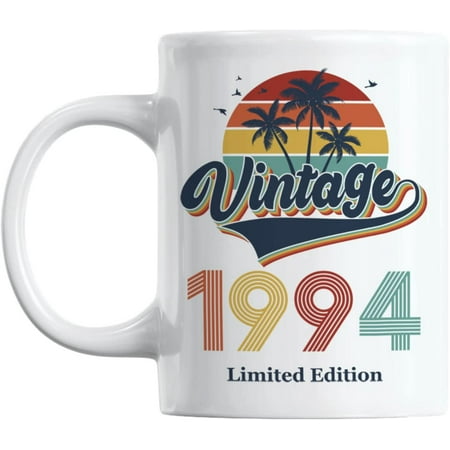 

Vintage 1994 feat. Retro Sunset & Palm Trees Coffee & Tea Mug (11oz)