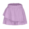 thumbnail image 5 of RYRJJ High Waisted Shorts for Women Flowy Shorts Dressy Casual Summer Ruffle Wrap Pull On Elastic Waist Skirts Skorts Lightweight(Purple,XL), 5 of 7