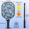 thumbnail image 3 of Pickleball Paddles Set,Pioneer Flower Floral Print Pattern Fiberglass Surface Pickleball Racket Set with 2 Indoor Outdoor Pickleball Balls and Pickleball Bag,Pickle-ball Equipment, 3 of 6