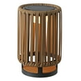 thumbnail image 2 of JONATHAN Y Sawara 12.5" Modern Minimalist Faux Rattan Integrated Indoor/Outdoor LED Solar Powered Lantern, Natural, JYL2602B, 2 of 4