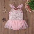 thumbnail image 3 of Mercatoo Infant Baby Girls Sequins Ruffle Romper Tutu Dress Summer Fly Sleeves Princess Birthday Party Tulle Dresses, 3 of 5