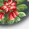 thumbnail image 3 of Designart 'Vintage Red and Pink Wildflowers I' Traditional Circle Metal Wall Art 23x23 - Disc of 23, 3 of 5
