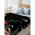 thumbnail image 5 of Mushrooms Black Flat Sheets Only Queen Size, Soft Breathable Bed Top Sheets for Mattress, Botanical Leaf Butterflies Country Moon Luxury Bedding Flat Sheets for Home Hotel Bedroom Bed Protection, 5 of 9