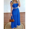 thumbnail image 5 of 2 Piece Skirt Sets for Women 2025 Summer Spring Resort Vacation Curise Outfits Tank Top Maxi Skirt Set Royal Blue XL, 5 of 6