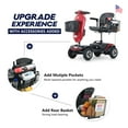 thumbnail image 6 of Outdoor Compact Mobility Scooter with Windshield, Extended Battery, USB Charger, Cup Holders & Storage Basket,300W Red, 6 of 8