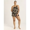 thumbnail image 2 of Joyspun Women’s Satin Cami and Shorts Pajama Set with Lace Trim, Sizes S-3X, 2 of 5