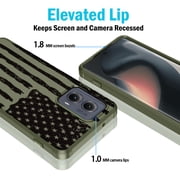 Nakedcellphone Flex Series for Motorola Edge 2024 Phone Case (Compatible with MagSafe) - Army Green Rugged USA Flag