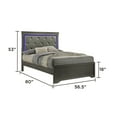 thumbnail image 5 of JERFIT 5-Piece Full Size Bedroom Set with LED Upholstered Headboard, 6-Drawer Dresser, Mirror, Nightstand & Chest, Modern Gray Wood Bedroom Furniture, 5 of 10