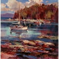 thumbnail image 2 of Heighton, Brent 26x26 White Modern Wood Framed Museum Art Print Titled - Peaceful Cove, 2 of 4