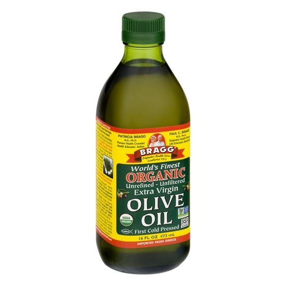 Bragg Organic Extra Virgin Olive Oil Single-Sourced from Greece, 16 fl oz