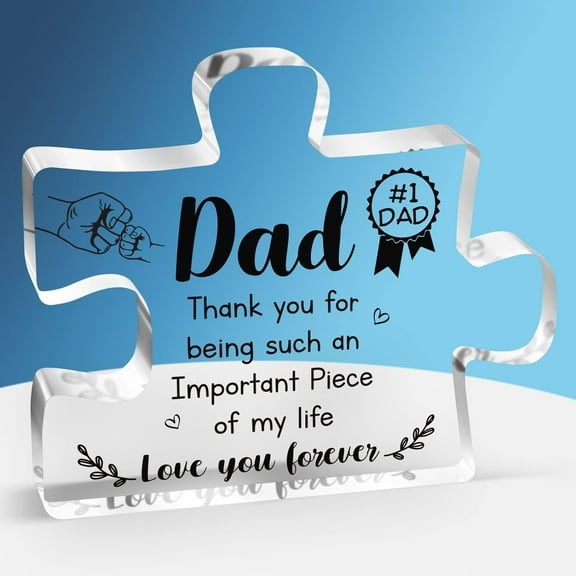 Dad Christmas Gifts - Acrylic Puzzle Plaque, Christmas Ideas Gifts for Dad, Dad Gifts from Daughter/Son, Dad Birthday Gifts, Thanksgiving/Birthday Gifts for Dad, 3.9 x 3.3 inch.