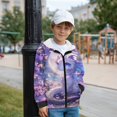 thumbnail image 2 of Uorisanigo Zipper Hoodie Sweatshirt Coat for Boys and Girls, Long Sleeve Purple Dragon Flowers Pullover Tops with Pockets for Vacation Shopping Exercise Wear, 2 of 8
