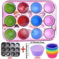 Silicone Muffin Pan Cupcake Set Regular 12 Cups Muffin Tin, Nonstick