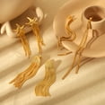 thumbnail image 3 of 18K Karat Gold Plated Earrings for Women Long Tassel Earrings Premium Temperament Jewelry for Her Birthday Gifts, 3 of 8