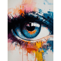 Abstract Blue Eye Canvas Painting Wall Art，Suitable for Living Room， Bedroom， Office， Dining Room， and Hallway Decoration.