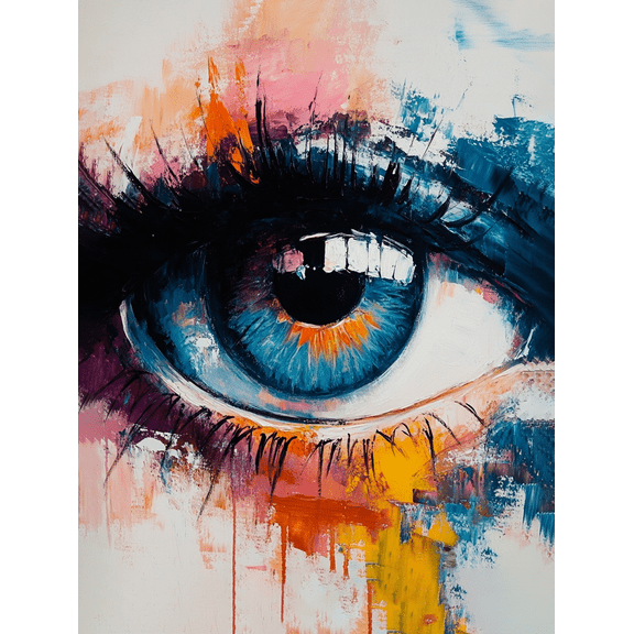 Abstract Blue Eye Canvas Painting Wall Art，Suitable for Living Room， Bedroom， Office， Dining Room， and Hallway Decoration.