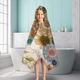 thumbnail image 6 of Vintage Pioneer Flower Collage Hooded Bath Towel，50"x30" for Ages 3 To 12 Kids, Quick Dry Lightweight Soft Microfiber Hood Beach Towel Cover Up for Kids, 6 of 7